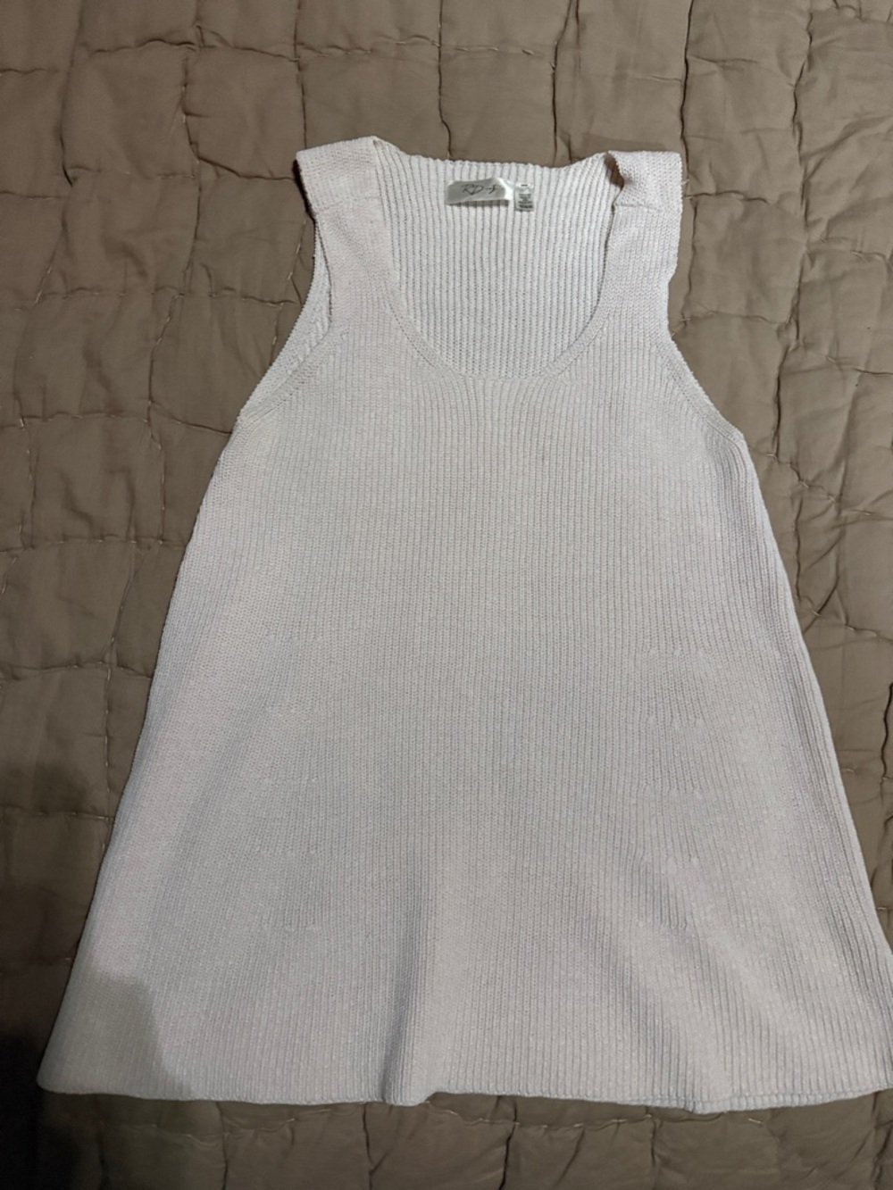 Light Pink Ribbed Knit Tank